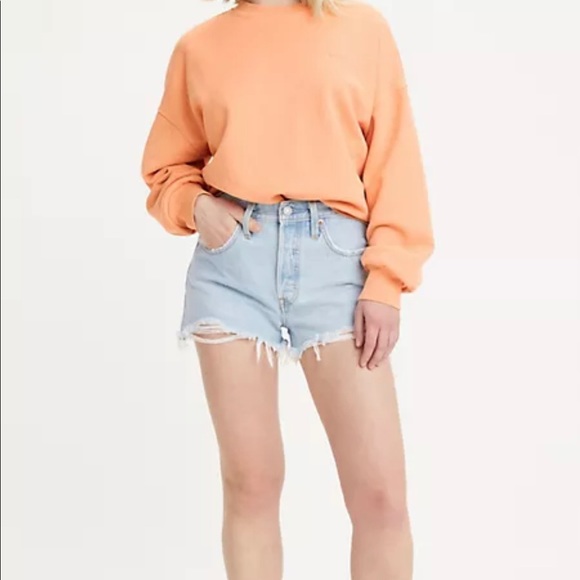 NEW Levi’s Premium 501 High Rise Distressed Shorts - Picture 12 of 12